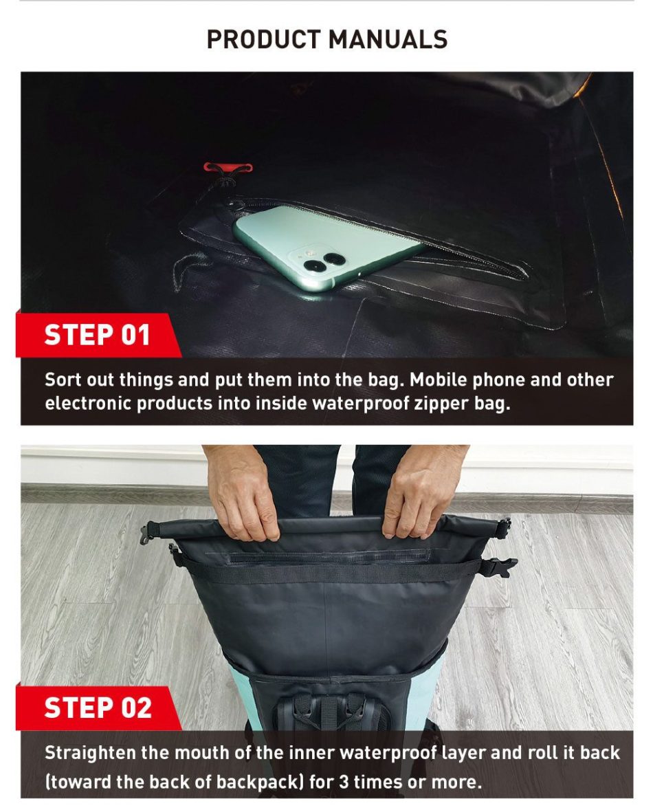 NOOYAH IPX8 Waterproof Bike Cycle Outdoor Sports Backpack Double-Layer Waterproof Bag - Image 13