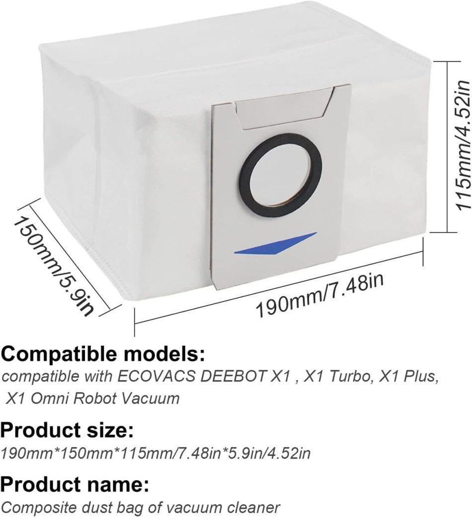 6 X Auto Empty Station Dust Bags For Ecovacs Deebot X1 Omni Series Robots - Image 4