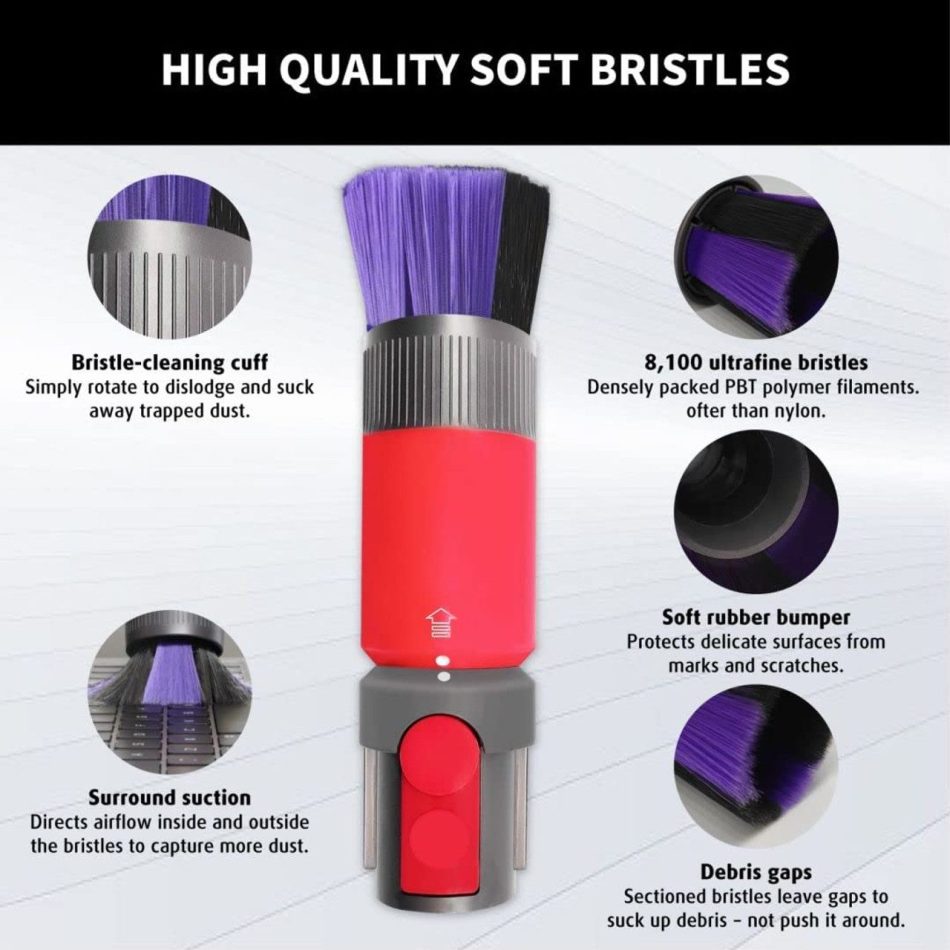 Scratch-Free, Self cleaning Dusting Brush for Dyson V7, V8, V10, V11, V12 & V15 - Image 4