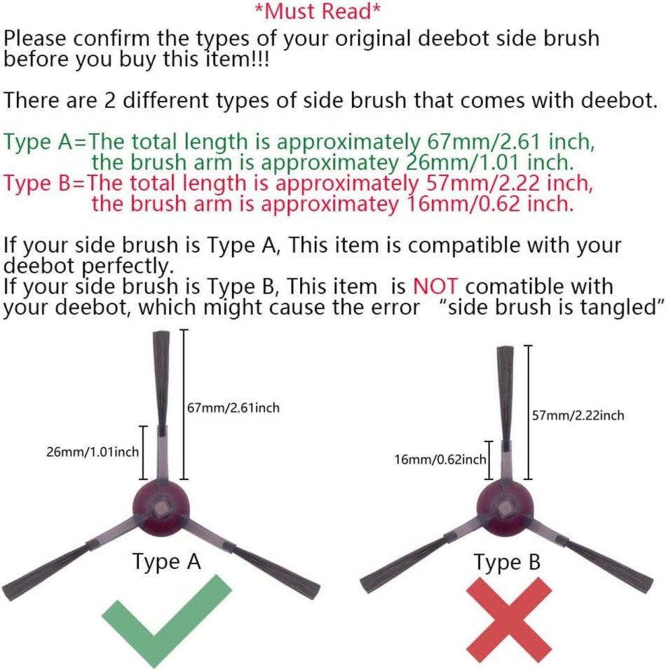 Side Brush Value Pack For Ecovacs Deebot 700/750/920/950/T5/N8/T8/T9/NEO/X1/T20 - Image 5