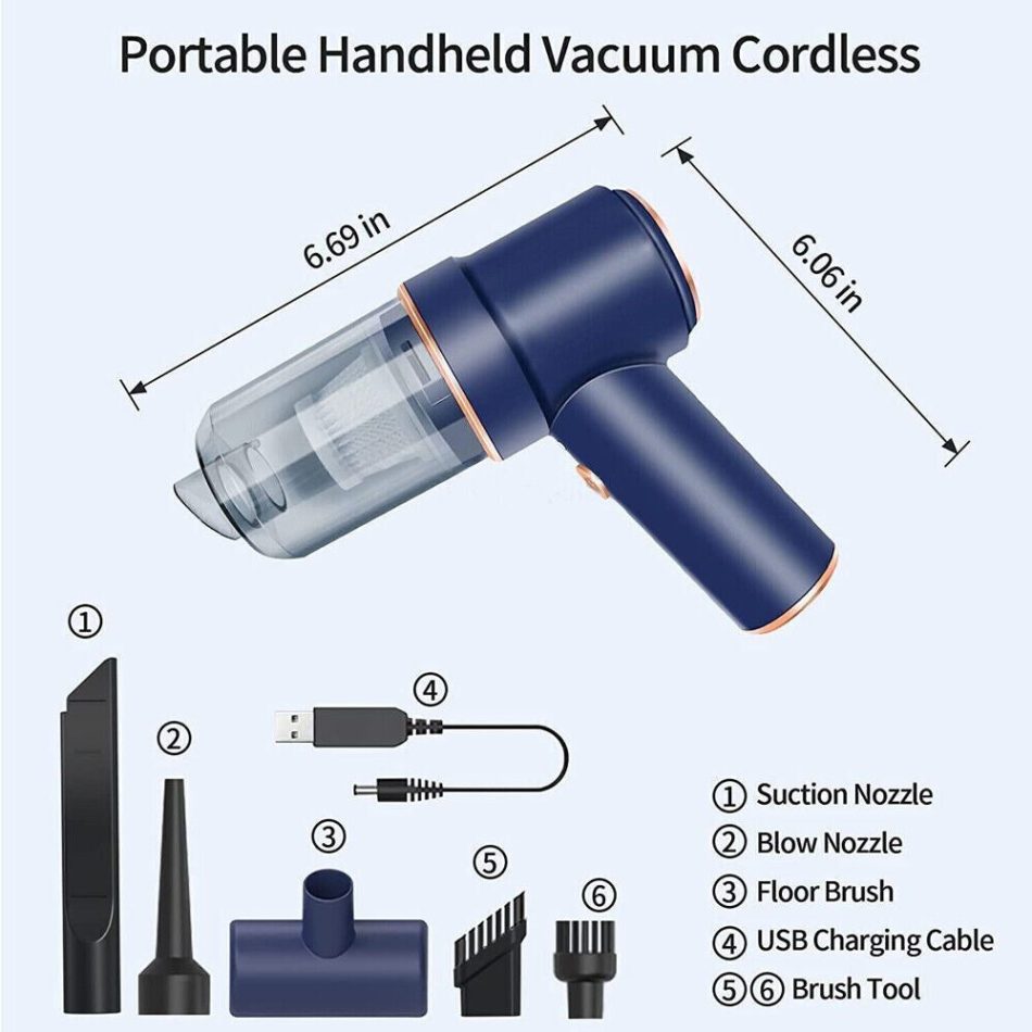 Portable Vacuum Cleaner Car Air Duster Handheld Cordless Home Car Dust Blower - Image 4