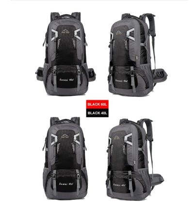 60L Waterproof Outdoor Hiking Backpack Camping Outdoor Trekking Bag(Black)