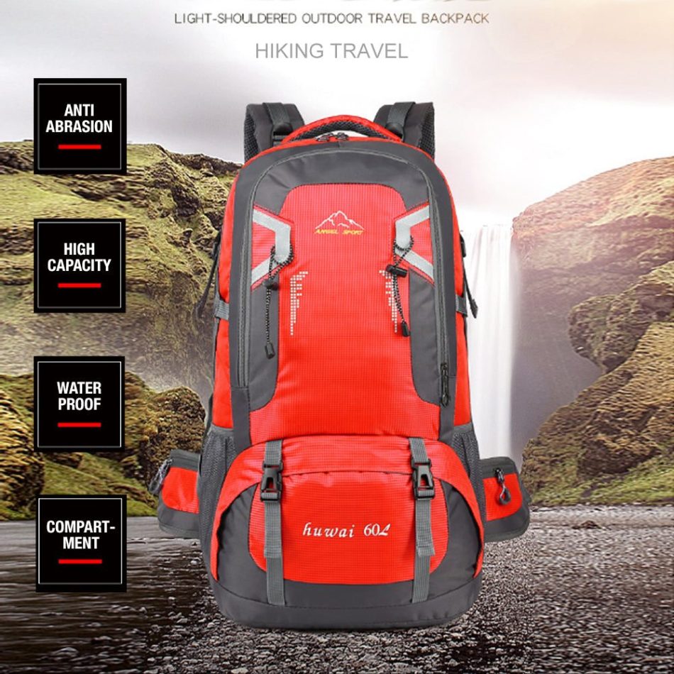 60L Waterproof Outdoor Hiking Backpack Camping Outdoor Trekking Bag(Black) - Image 4