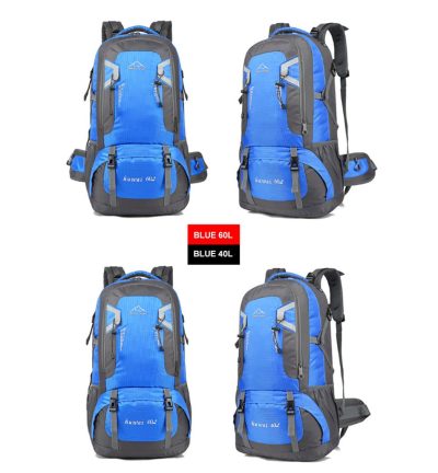 60L Waterproof Outdoor Hiking Backpack Camping Outdoor Trekking Bag(Blue)