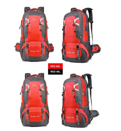 60L Waterproof Outdoor Hiking Backpack Camping Outdoor Trekking Bag(Red)