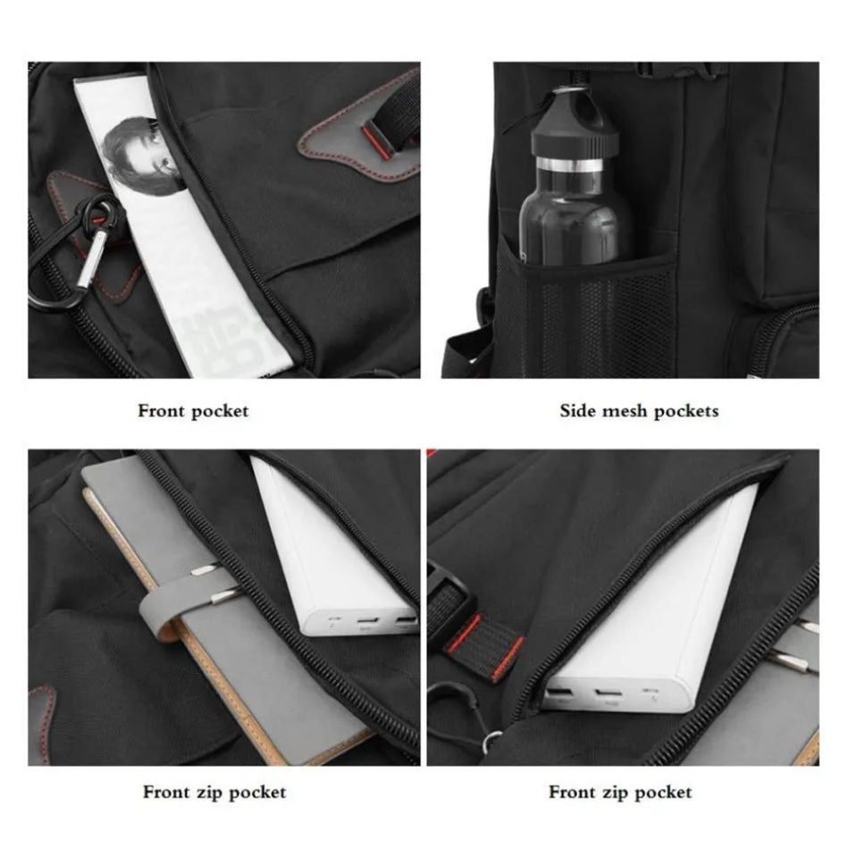 60L Travel Boarding Backpack Outdoor Trekking Luggage Hiking Camping Rucksack Large Capacity Storage Backpack(Black) - Image 6