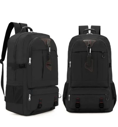 60L Travel Boarding Backpack Outdoor Trekking Luggage Hiking Camping Rucksack Large Capacity Storage Backpack(Black)
