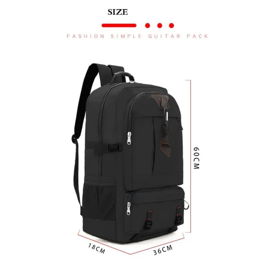 60L Travel Boarding Backpack Outdoor Trekking Luggage Hiking Camping Rucksack Large Capacity Storage Backpack(Khaki) - Image 8