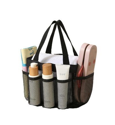 Large Capacity Mesh Multi-pocket Beach Bag Portable Travel Swimming Storage(Medium)
