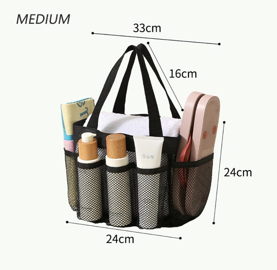 Large Capacity Mesh Multi-pocket Beach Bag Portable Travel Swimming Storage(Medium) - Image 2
