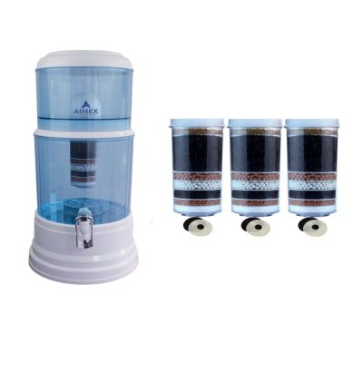Aimex 20 Litre Water Purifier + 3 X 8 Stage Filter + Maifan Stones