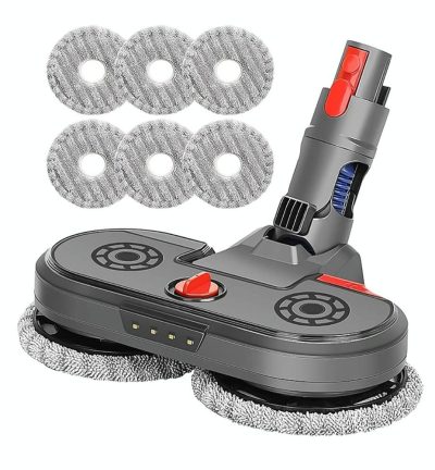 Electric Vacuum Cleaner with Integrated Mopping Head and Water Tank - Includes 6 Rag Pieces - For Dyson V7 V8 V10 V11