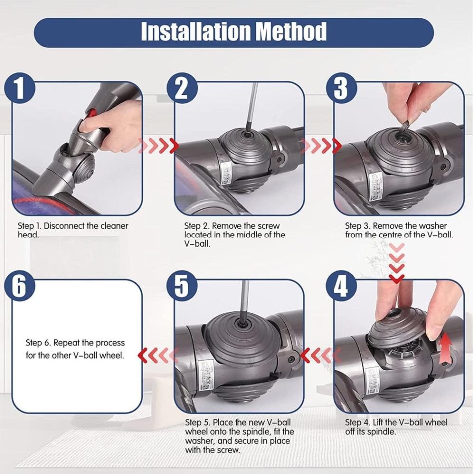 V-ball Wheels for Dyson Vacuum Cleaner Heads - Image 8