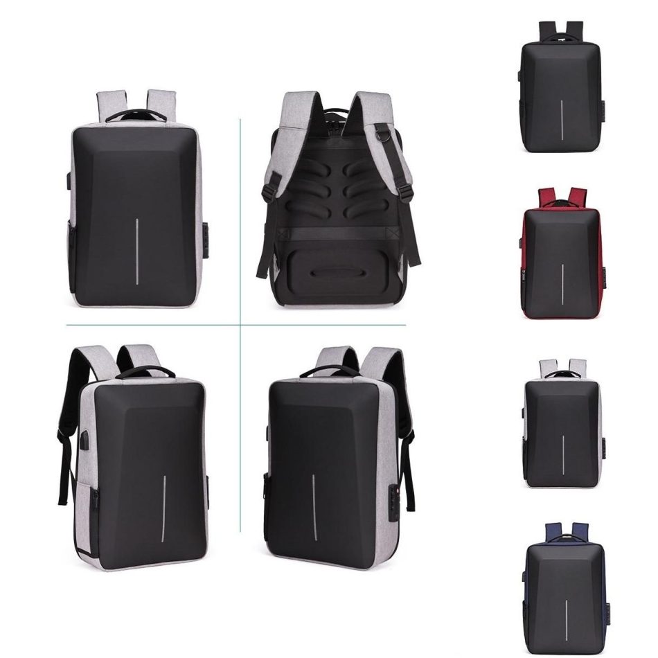 Anti-theft Hard Shell Backpack for Men - Blue - Image 3