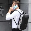 Anti-theft Hard Shell Backpack for Men with Alloy Frame - Gray - Image 8