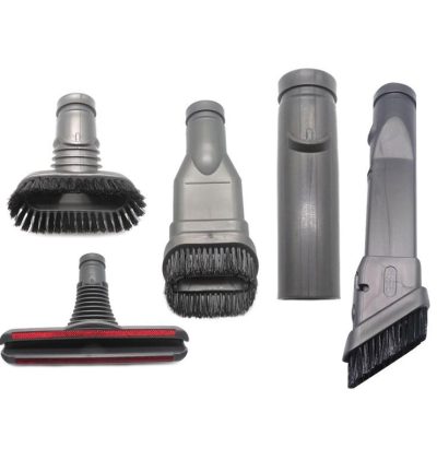 5-in-1 Round Brush Set for Dyson Vacuum Cleaner - Includes Stiff Brush Bed Brush and Connector
