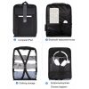 Hard Shell Backpack Alloy Frame Anti-theft Computer Bag for Men Blue - Image 7