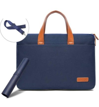Ultra-thin 15.6-16.1 Macbook Hand Computer Bag with Mouse Pad - Dark Blue & Black
