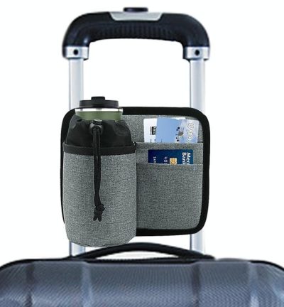 Portable Luggage Bag with Cup Holder - Gray