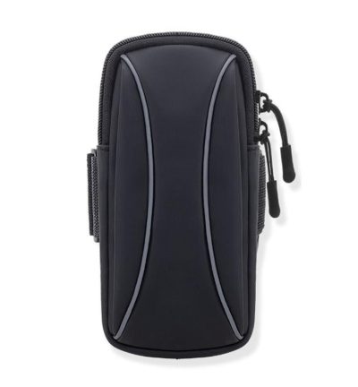 Waterproof Running Arm Bag For Mobile Phones Pouch For Outdoor Activities - Black