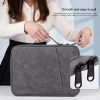 Grey Sheepskin Leather Bag for 9.7-11 Inch Laptops - Portable and Stylish - Image 6