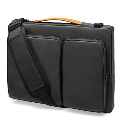 13.3-14 Inch Laptop Shoulder Bag with Messenger Style - Black