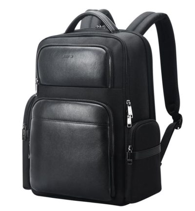 Large-capacity Business Laptop Backpack with Usb & Type-c Port - First-layer Cowhide Black