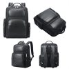 Large-capacity Business Laptop Backpack with Usb & Type-c Port - First-layer Cowhide Black - Image 3