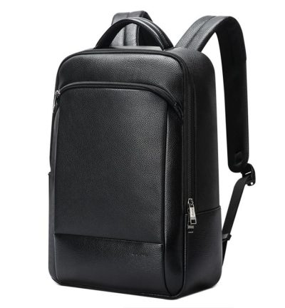 Large Business Laptop Backpack in First-layer Cowhide - Black