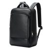 Large Business Laptop Backpack in First-layer Cowhide - Black - Image 2