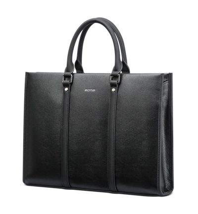 Black Waterproof Laptop Handbag - Multifunctional Business Wearable