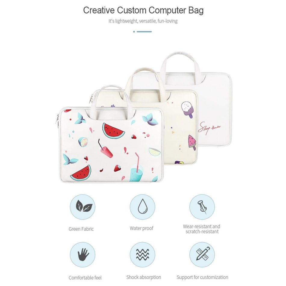 13.3 Inch Lightweight Printed Laptop Bag in Pu Material - Ice Cream - Image 4