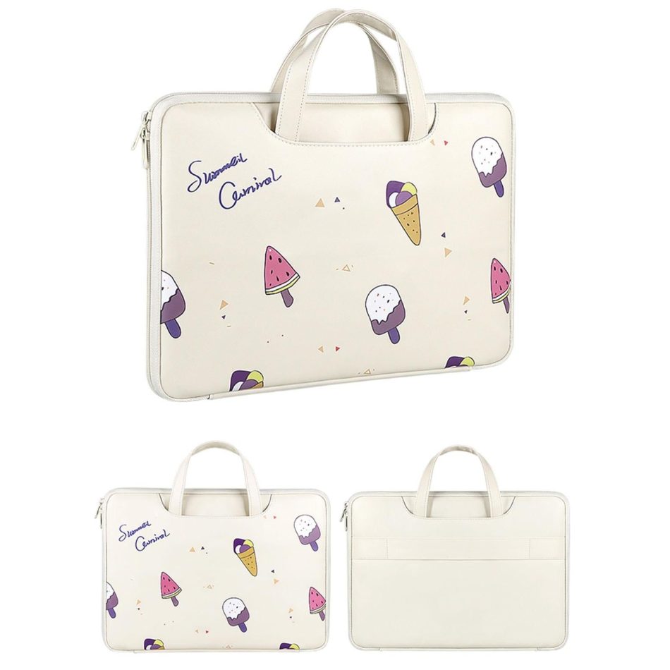 13.3 Inch Lightweight Printed Laptop Bag in Pu Material - Ice Cream - Image 12