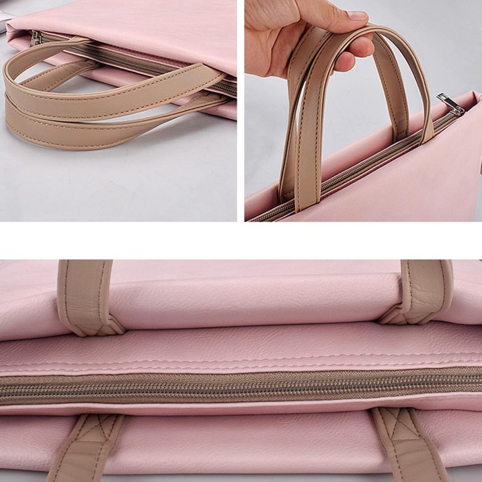 13.3 Inch Lightweight Laptop Bag with Detachable Strap - Pink - Image 4