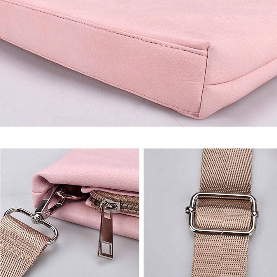 13.3 Inch Lightweight Laptop Bag with Detachable Strap - Pink - Image 6
