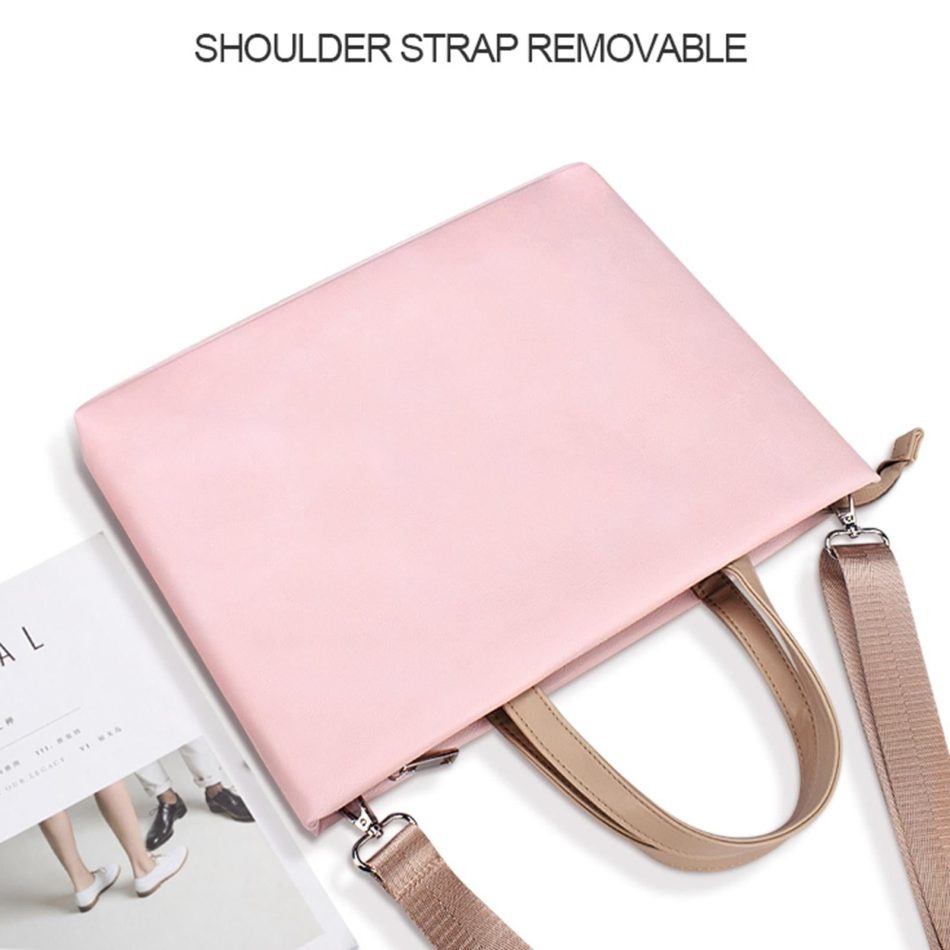 13.3 Inch Lightweight Laptop Bag with Detachable Strap - Pink - Image 7