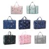 Waterproof Foldable Travel Bag - Compact & Durable - Navy Blue Geometry - Image 3