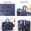 Waterproof Foldable Travel Bag - Compact & Durable - Navy Blue Geometry - Image 5
