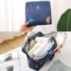 Waterproof Foldable Travel Bag - Compact & Durable - Navy Blue Geometry - Image 6