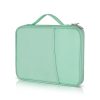 Leather Portable Bag with Cloth Texture - Blue - Image 3