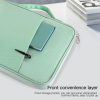 Leather Portable Bag with Cloth Texture - Blue - Image 5