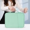 Leather Portable Bag with Cloth Texture - Blue - Image 8