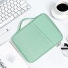 Leather Portable Bag with Cloth Texture - Blue - Image 9