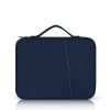 Leather Portable Bag with Cloth Texture - Blue - Image 10