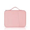 Leather Portable Bag with Cloth Texture - Blue - Image 11