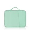 Leather Portable Bag with Cloth Texture - Blue - Image 12