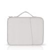 Leather Portable Bag with Cloth Texture - Blue - Image 13