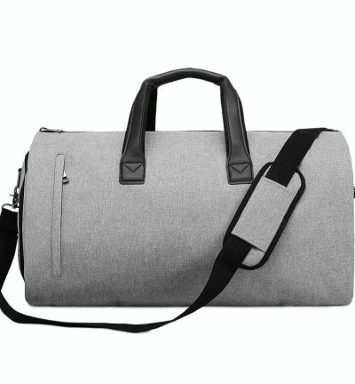 Shoe Compartment Travel Suit Bag - Compact & Organized - Light Grey