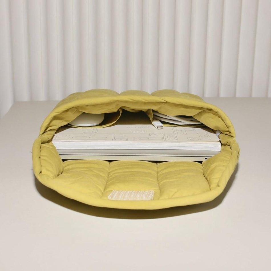 Lightweight Cotton Embroidery Inner Bag for Protection - Yellow Green - 12.9-13.3 Inch - Image 5
