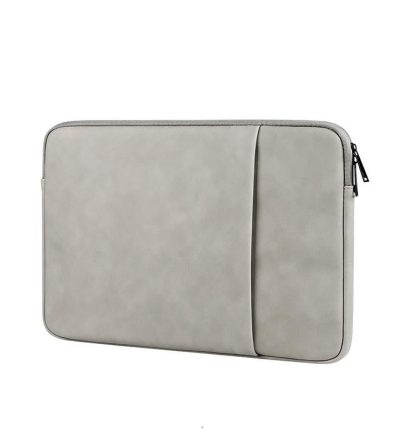 Waterproof Double Layer Laptop Liner Bag - Fits 14.1-15.4 Inches - Light Gray